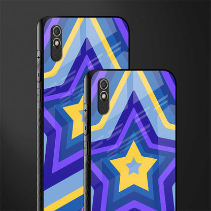 y2k yellow blue stars glass case for redmi 9i image-2