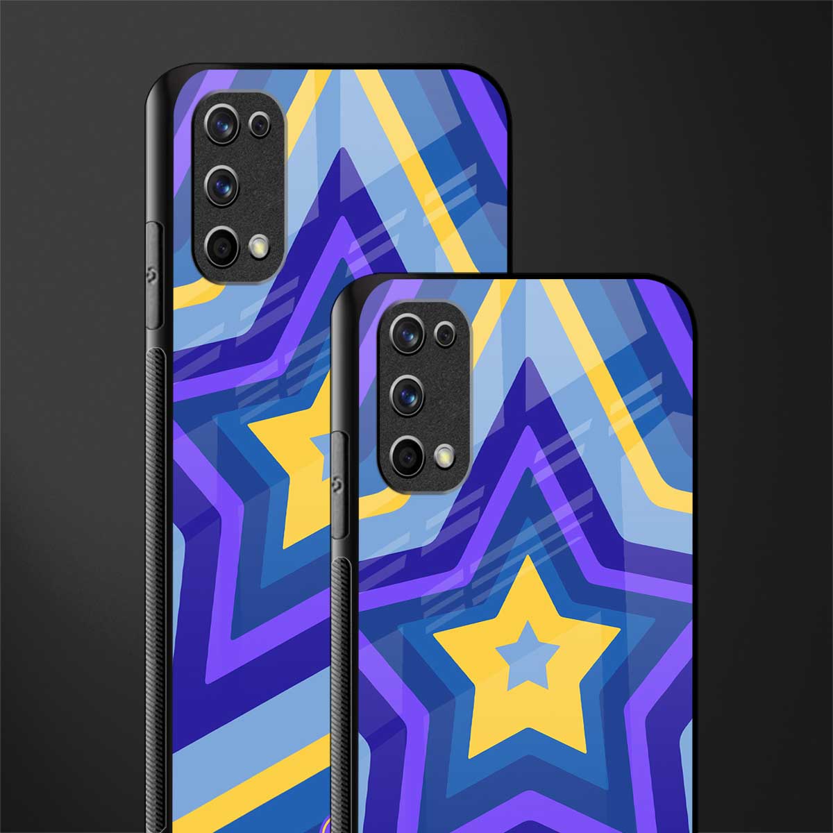 y2k yellow blue stars glass case for realme 7 pro image-2