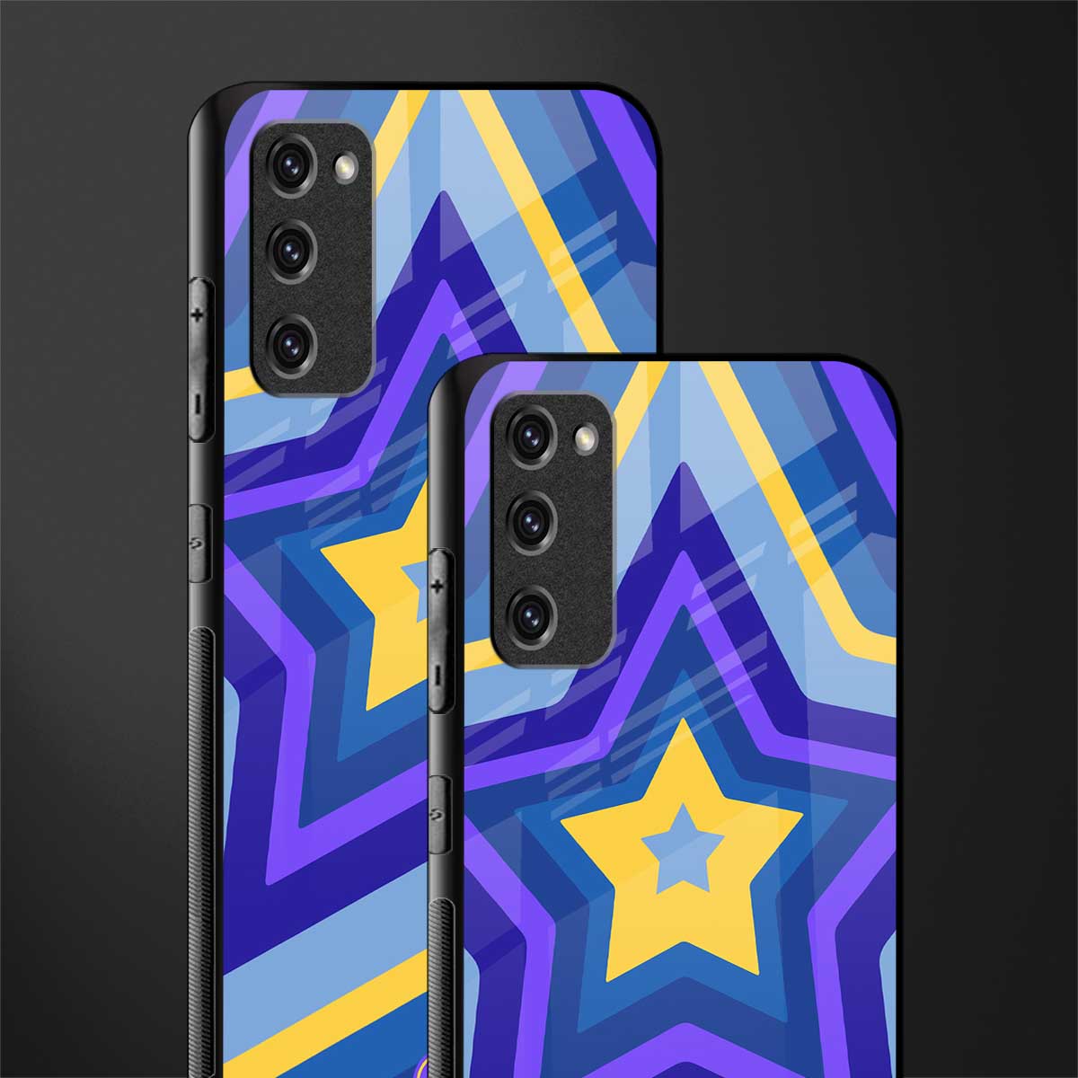 y2k yellow blue stars glass case for samsung galaxy s20 fe image-2