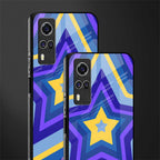 y2k yellow blue stars glass case for vivo y51a image-2
