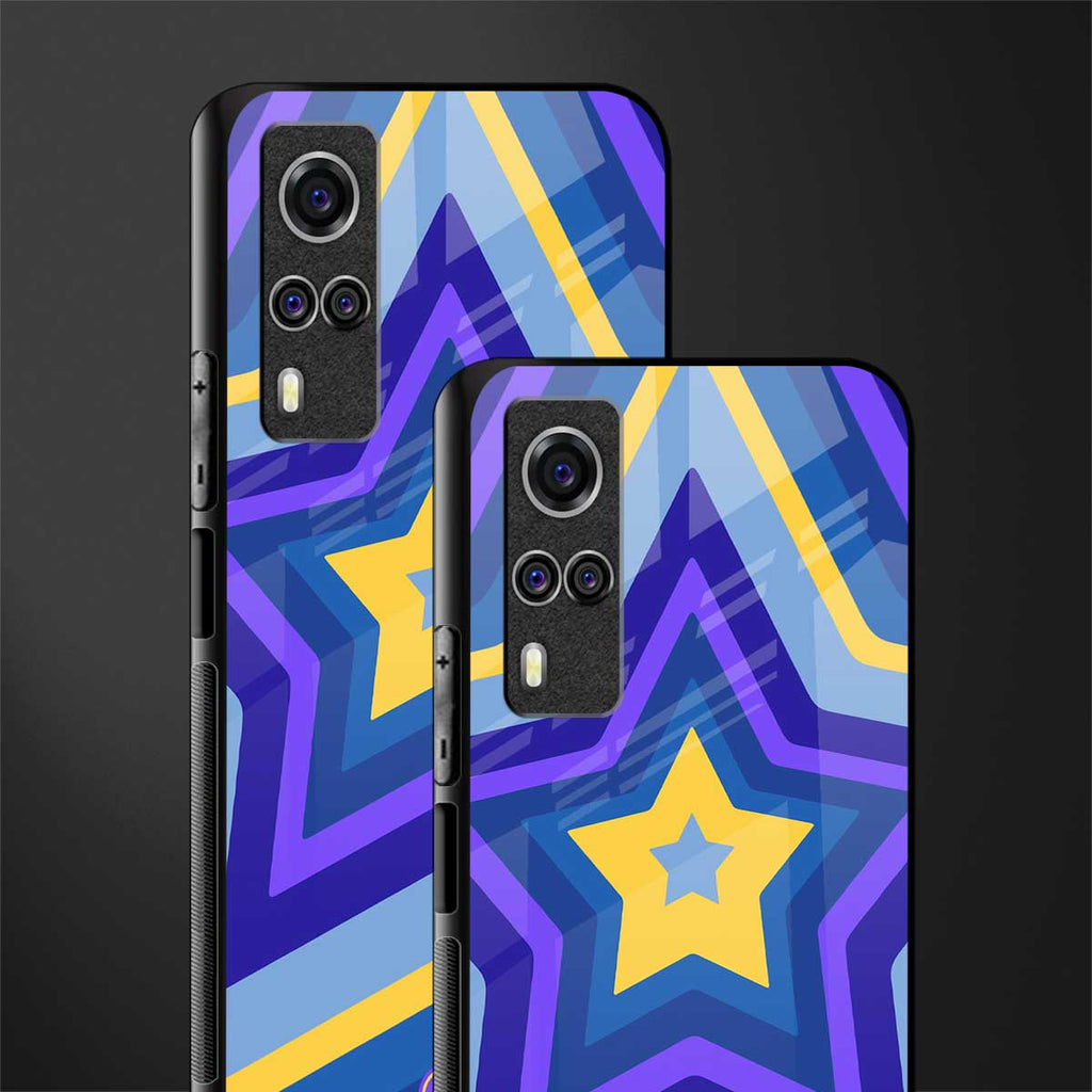 y2k yellow blue stars glass case for vivo y53s image-2