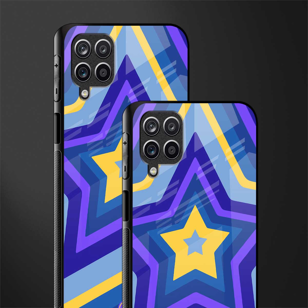 y2k yellow blue stars glass case for samsung galaxy m12 image-2