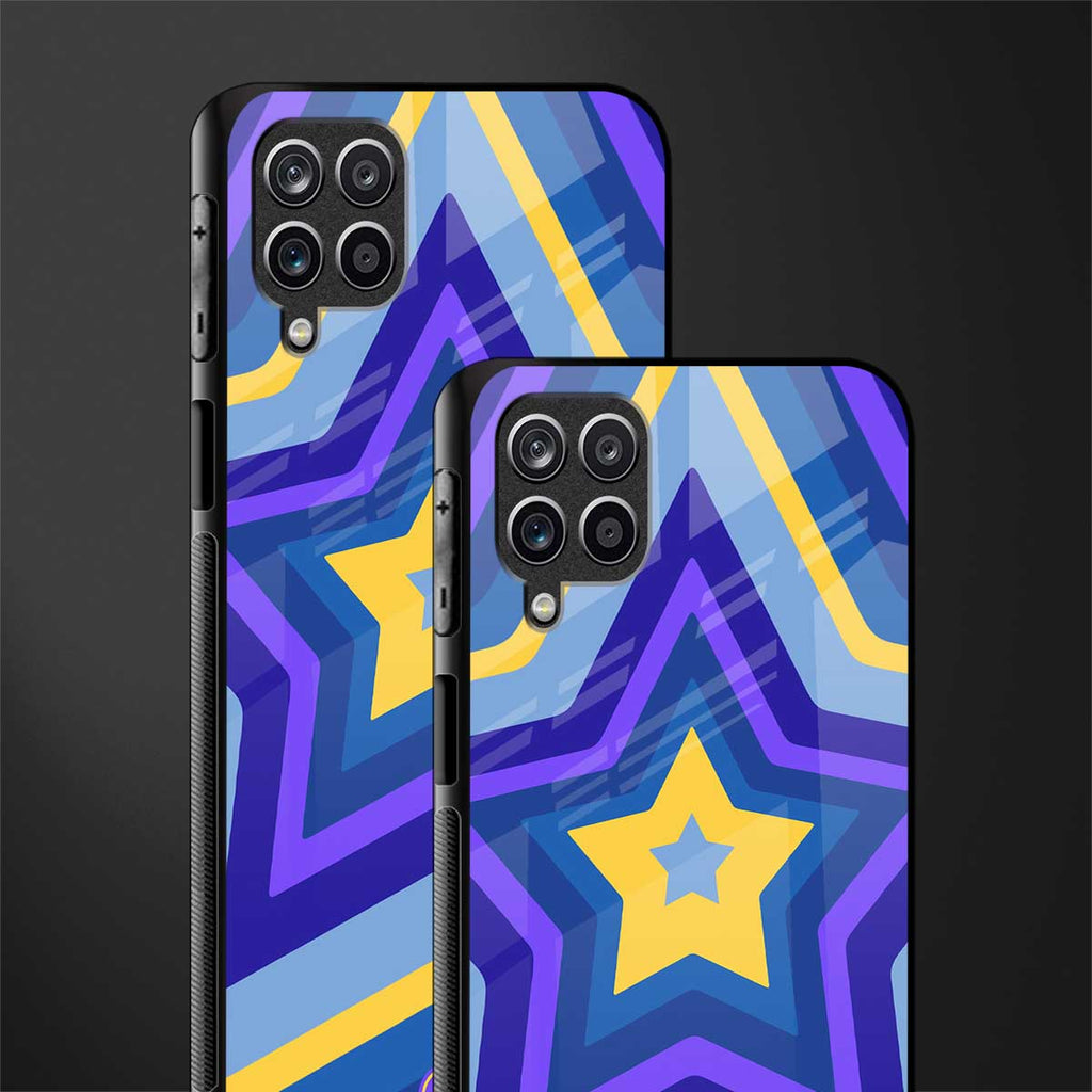 y2k yellow blue stars glass case for samsung galaxy a12 image-2