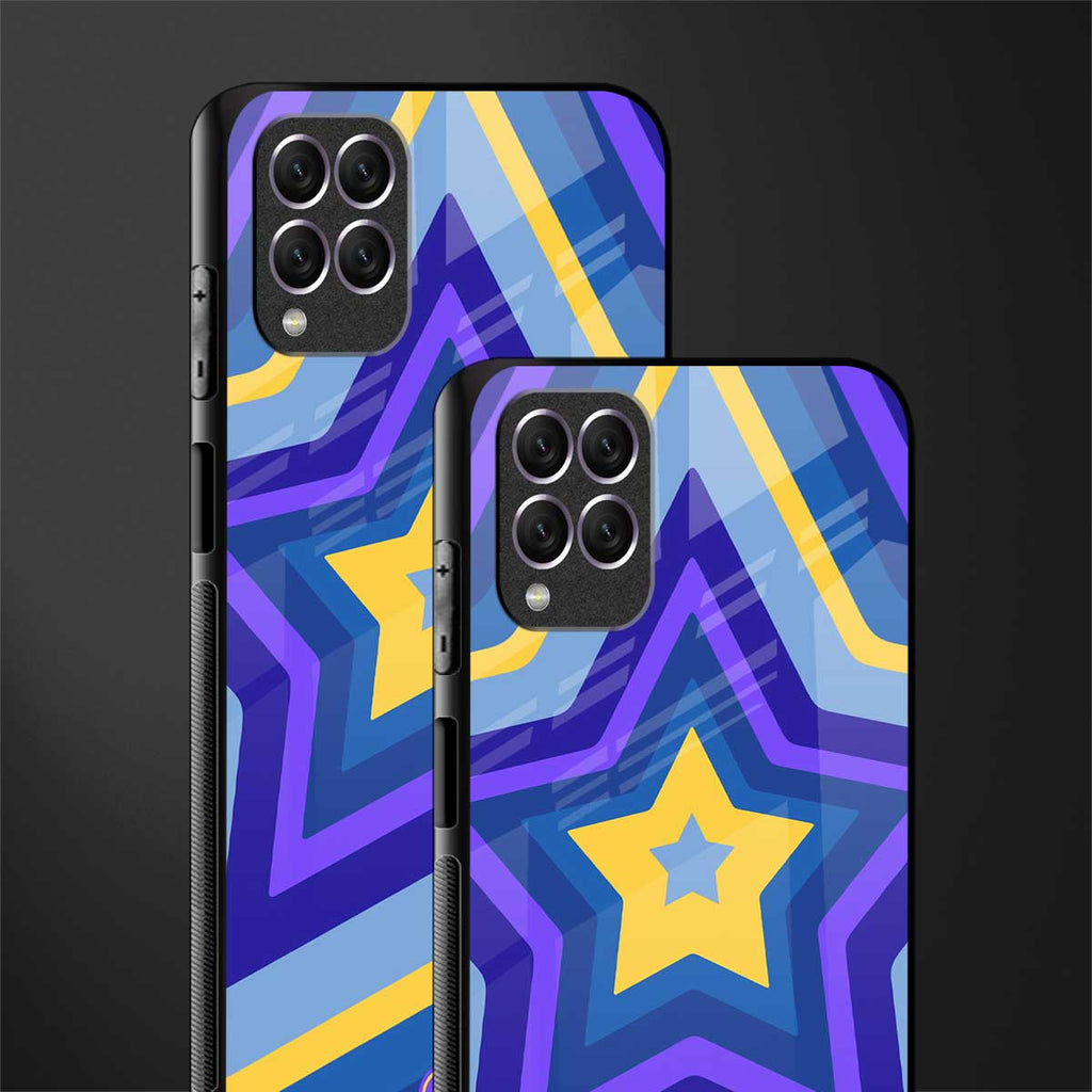 y2k yellow blue stars glass case for samsung galaxy f62 image-2