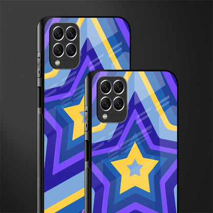 y2k yellow blue stars glass case for samsung galaxy f62 image-2