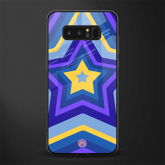 y2k yellow blue stars glass case for samsung galaxy note 8 image