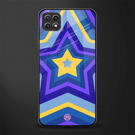 y2k yellow blue stars glass case for samsung galaxy a22 5g image