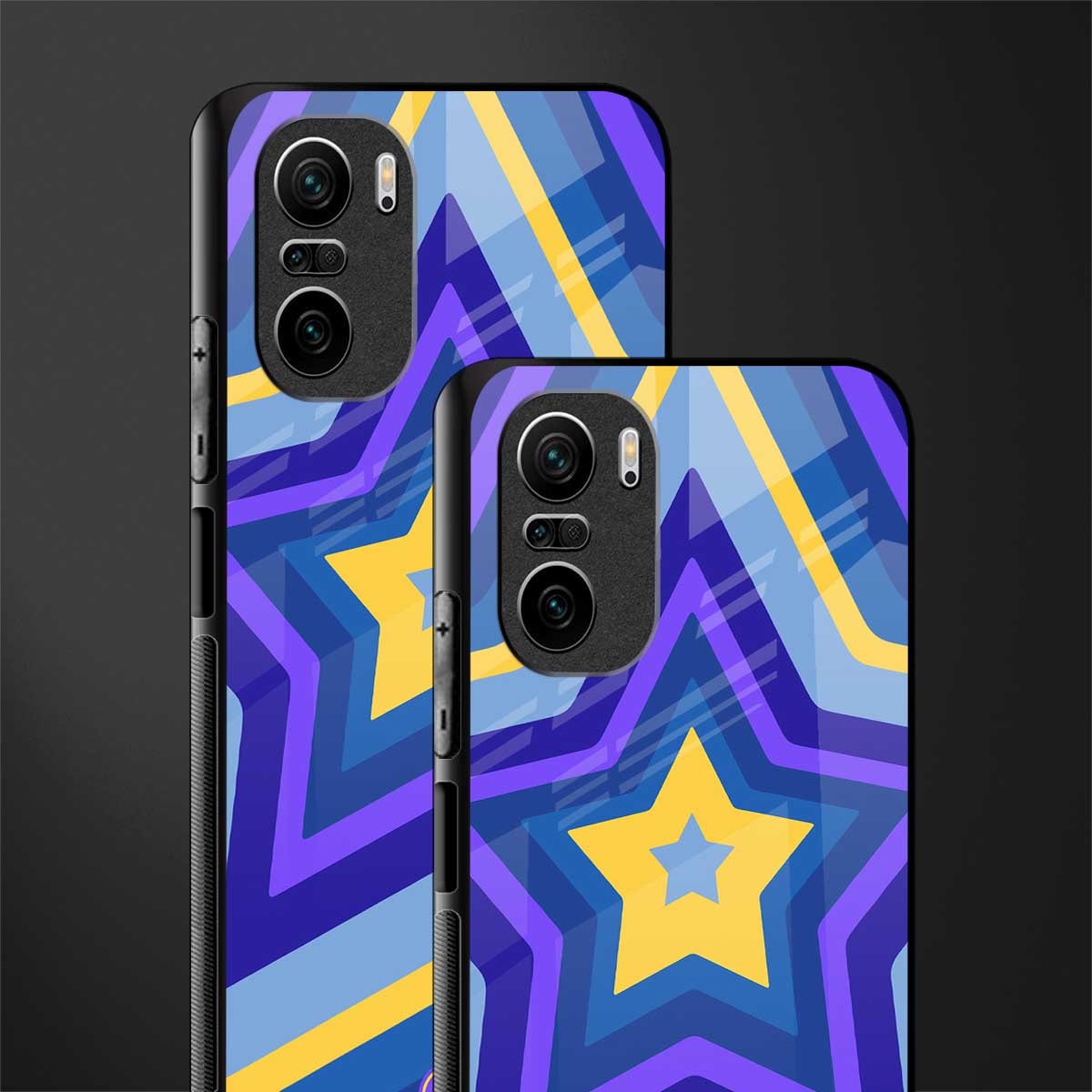 y2k yellow blue stars glass case for mi 11x 5g image-2