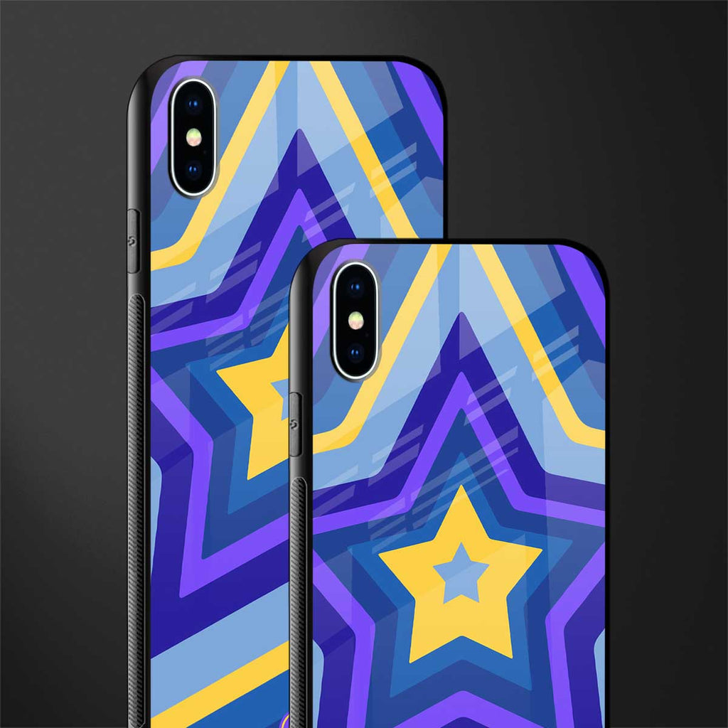 y2k yellow blue stars glass case for iphone xs max image-2