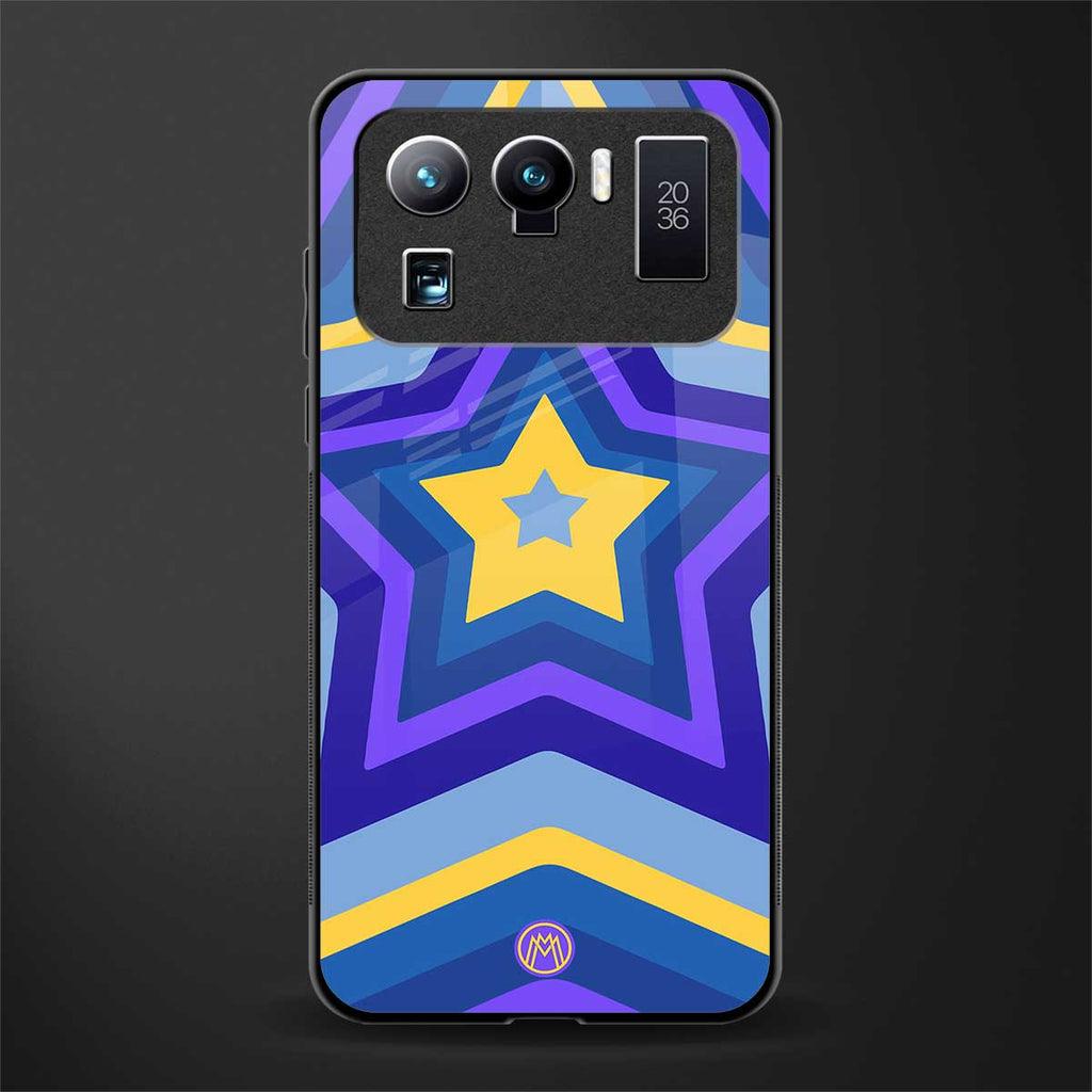 y2k yellow blue stars glass case for mi 11 ultra 5g image