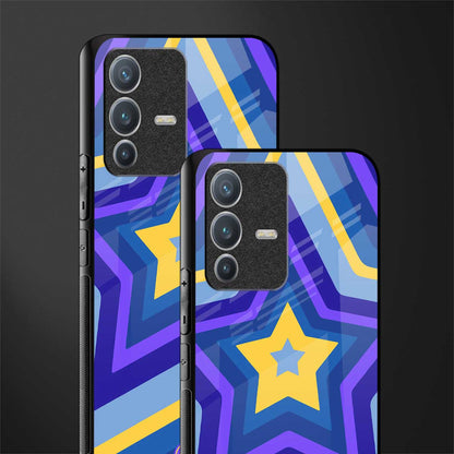 y2k yellow blue stars glass case for vivo v23 pro 5g image-2