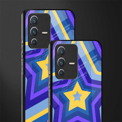 y2k yellow blue stars glass case for vivo v23 5g image-2