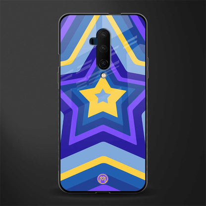 y2k yellow blue stars glass case for oneplus 7t pro image