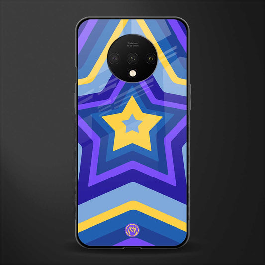 y2k yellow blue stars glass case for oneplus 7t image