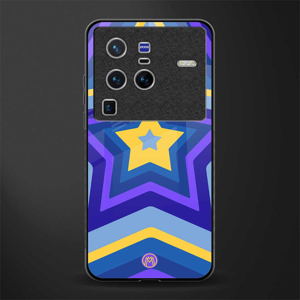 y2k yellow blue stars glass case for vivo x80 pro 5g image