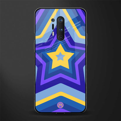 y2k yellow blue stars glass case for oneplus 8 pro image