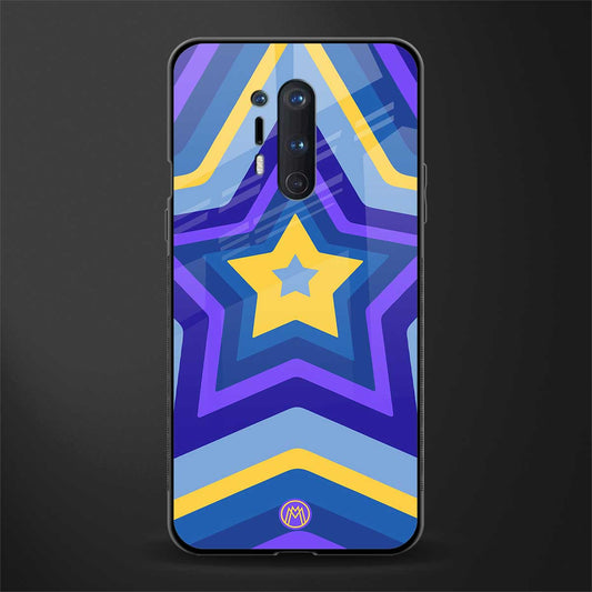 y2k yellow blue stars glass case for oneplus 8 pro image