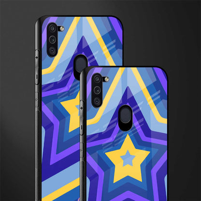 y2k yellow blue stars glass case for samsung galaxy m11 image-2