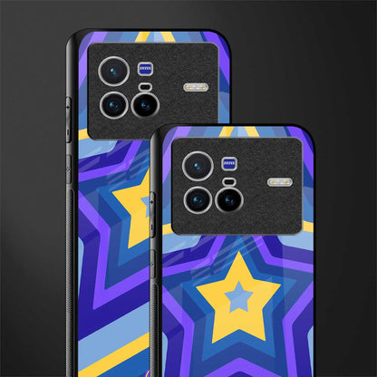 y2k yellow blue stars glass case for vivo x80 image-2