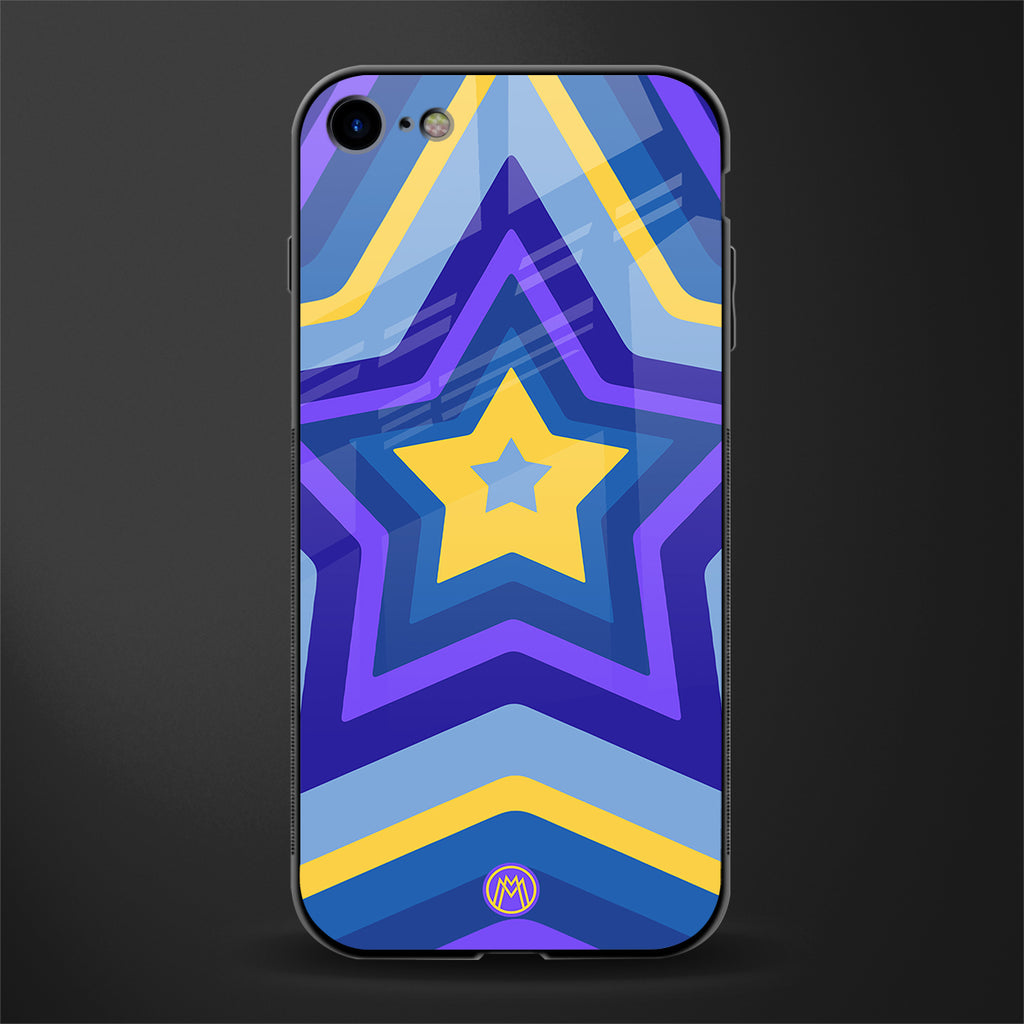 y2k yellow blue stars glass case for iphone 7 image