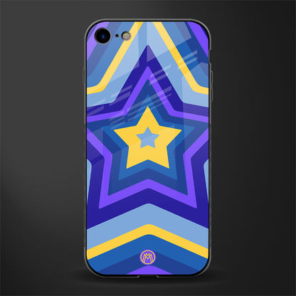 y2k yellow blue stars glass case for iphone 8 image