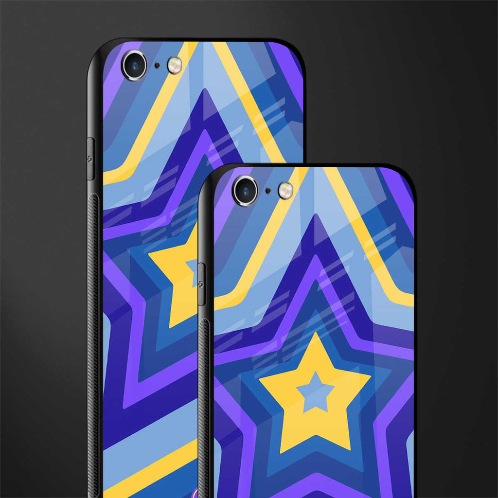 y2k yellow blue stars glass case for iphone 6s image-2