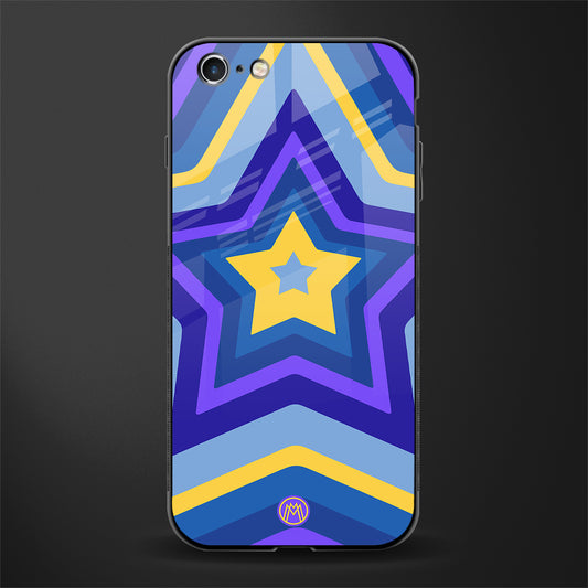 y2k yellow blue stars glass case for iphone 6 image