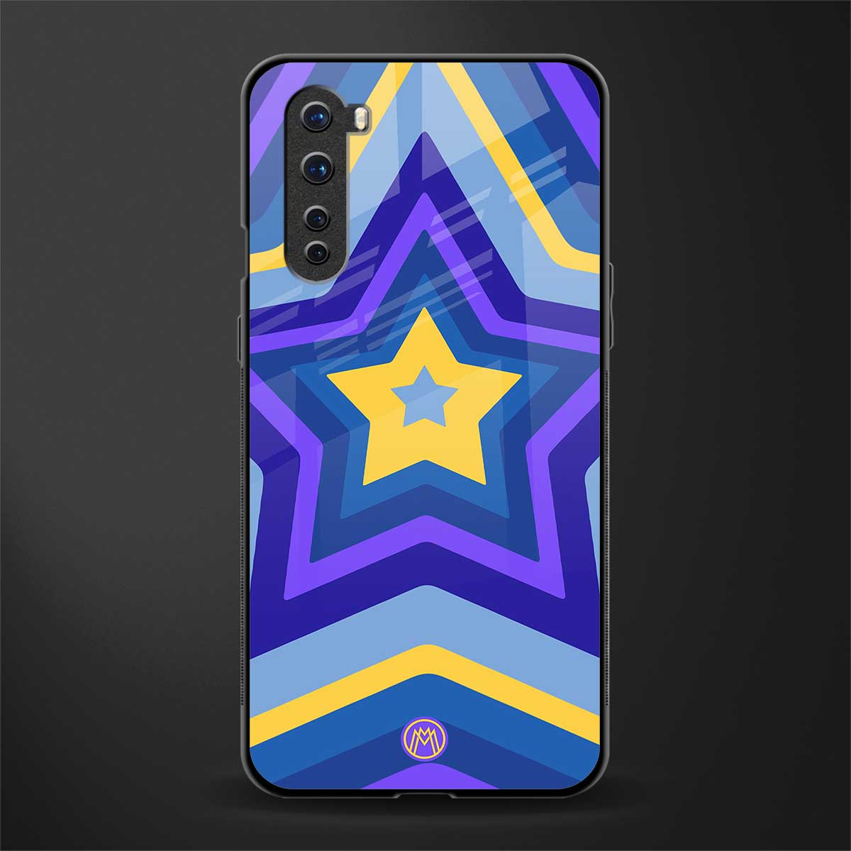 y2k yellow blue stars glass case for oneplus nord ac2001 image