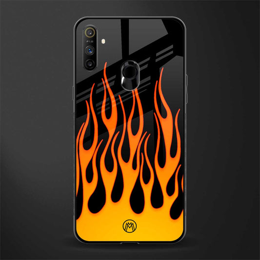 y2k yellow flames glass case for realme narzo 10a image