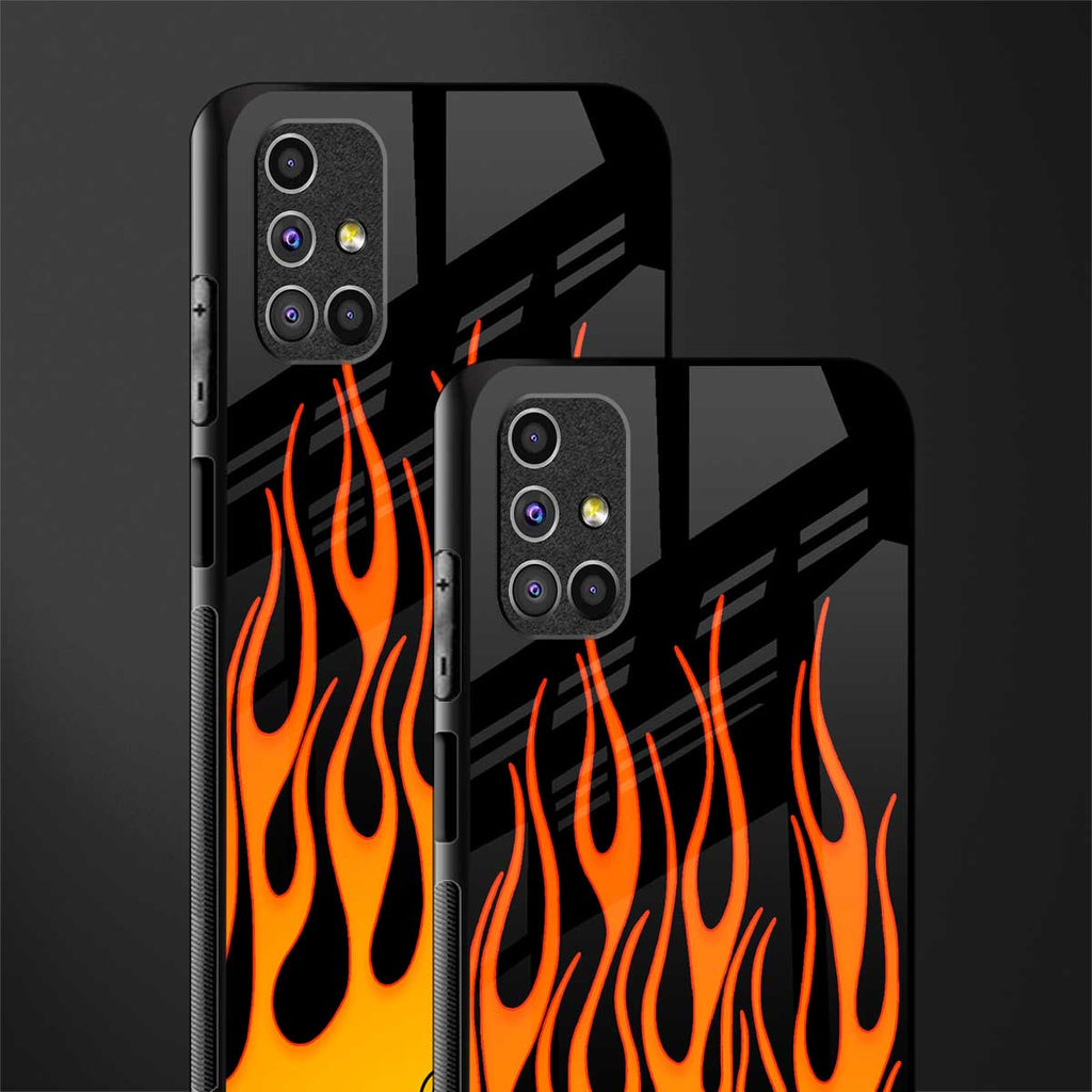 y2k yellow flames glass case for samsung galaxy m51 image-2