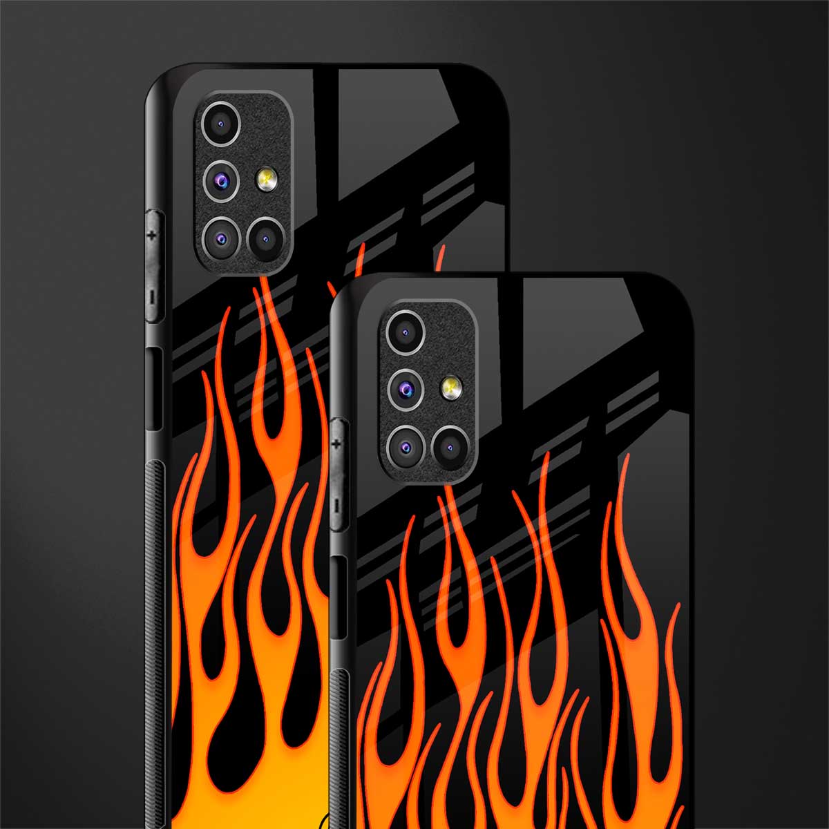 y2k yellow flames glass case for samsung galaxy m51 image-2