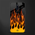 y2k yellow flames glass case for oppo f11 pro image
