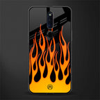 y2k yellow flames glass case for oppo f11 pro image
