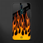 y2k yellow flames glass case for oppo f11 image