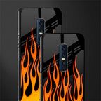 y2k yellow flames glass case for vivo v17 pro image-2