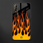 y2k yellow flames glass case for vivo z1x image