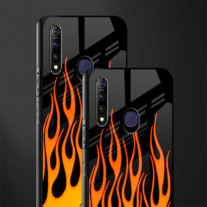 y2k yellow flames glass case for vivo z1 pro image-2