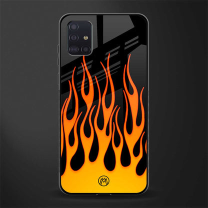 y2k yellow flames glass case for samsung galaxy a71 image