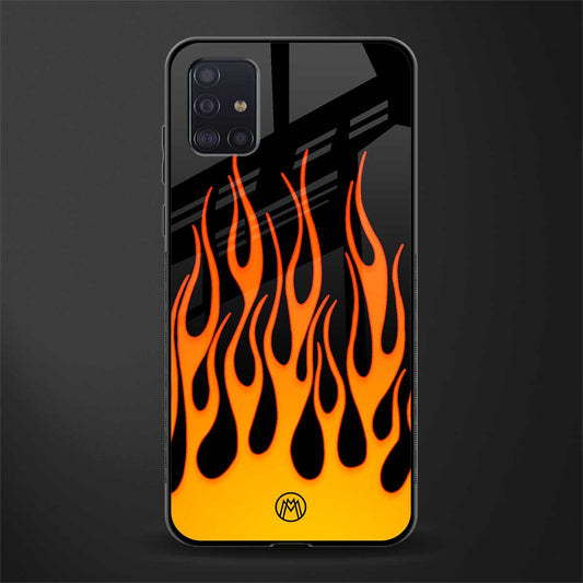 y2k yellow flames glass case for samsung galaxy a71 image