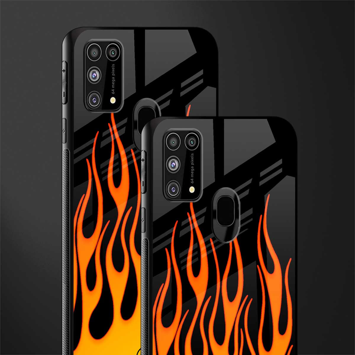 y2k yellow flames glass case for samsung galaxy m31 image-2