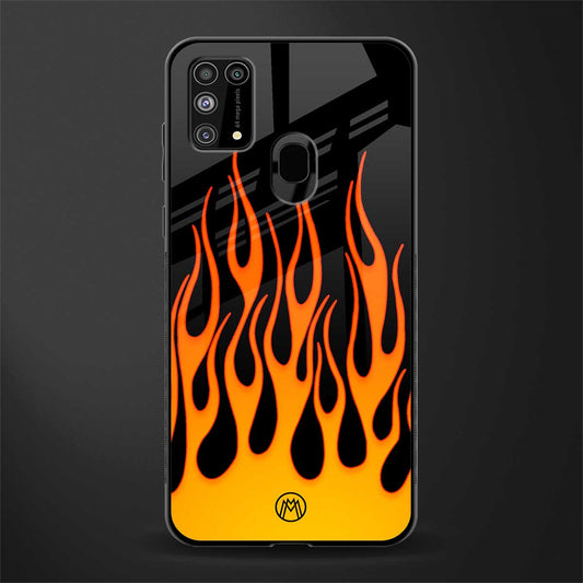 y2k yellow flames glass case for samsung galaxy m31 image