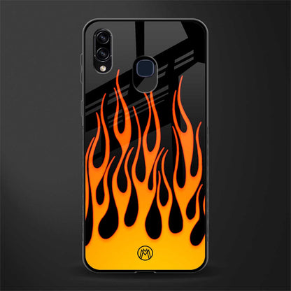 y2k yellow flames glass case for samsung galaxy a20 image
