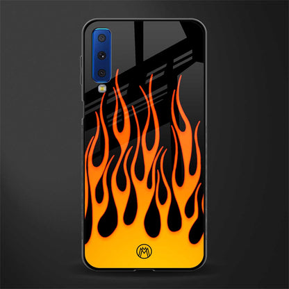 y2k yellow flames glass case for samsung galaxy a7 2018 image