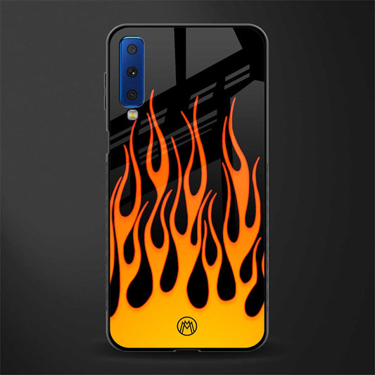 y2k yellow flames glass case for samsung galaxy a7 2018 image