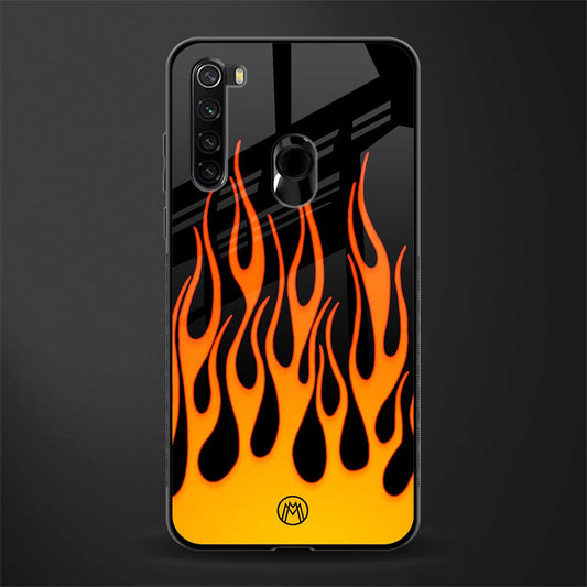 y2k yellow flames glass case for redmi note 8 image