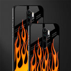 y2k yellow flames glass case for redmi note 8 pro image-2