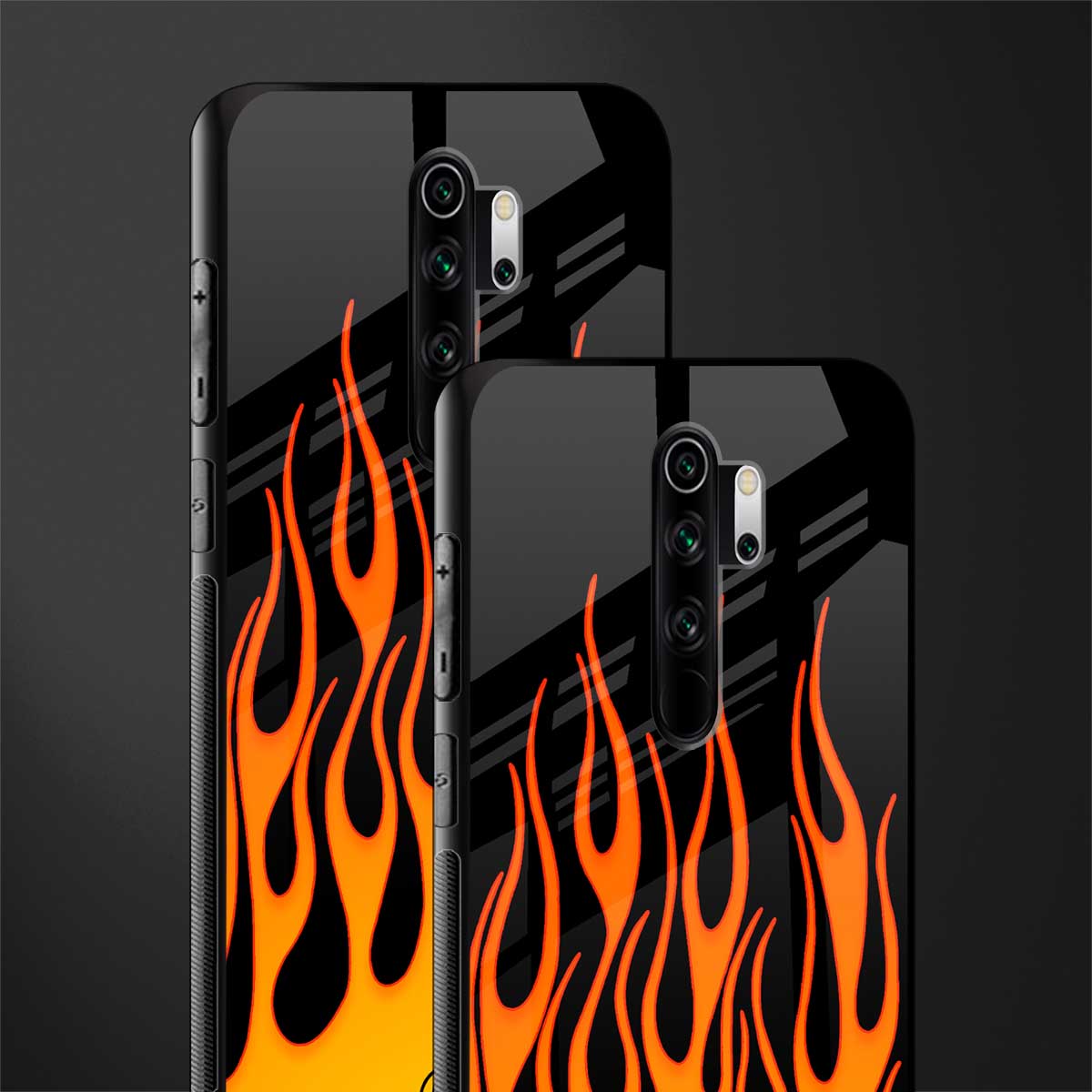 y2k yellow flames glass case for redmi note 8 pro image-2