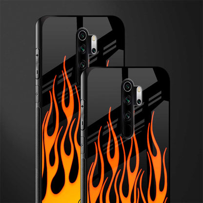 y2k yellow flames glass case for redmi note 8 pro image-2