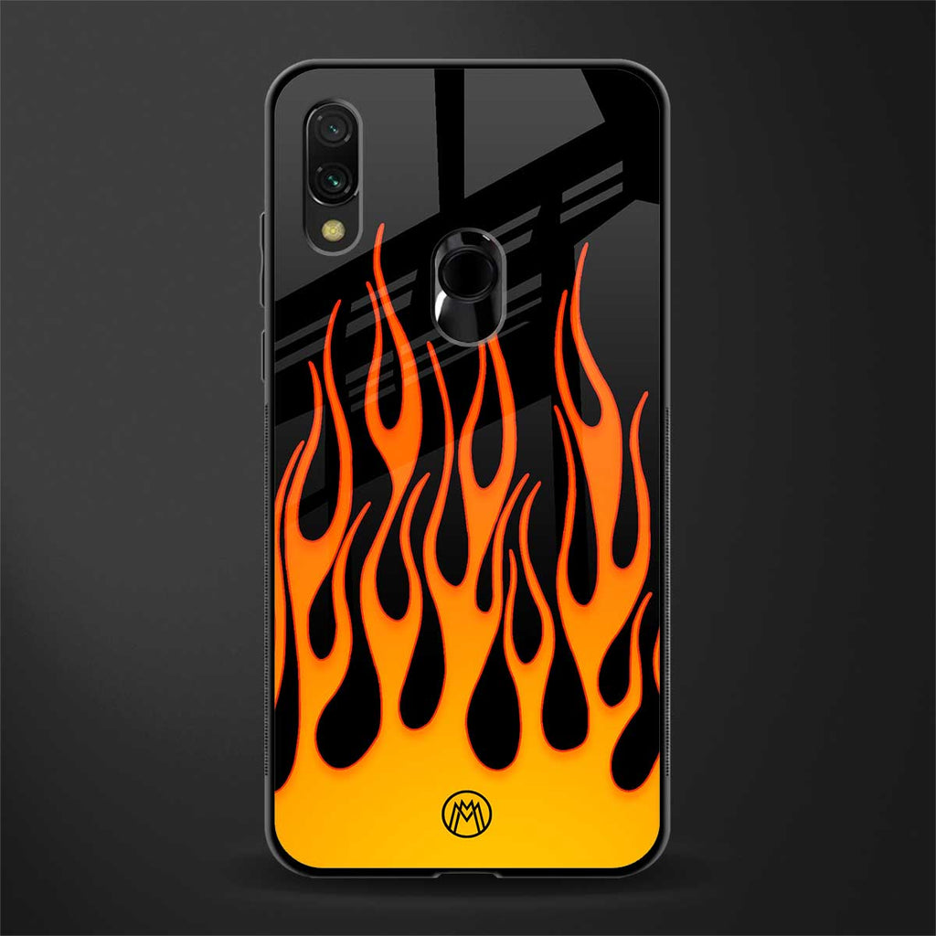 y2k yellow flames glass case for redmi note 7 image