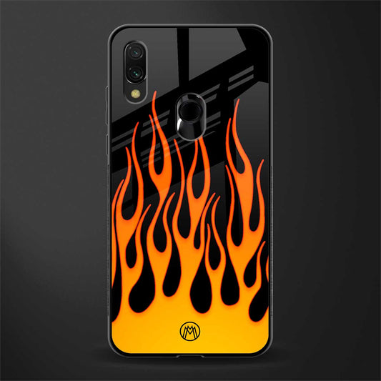 y2k yellow flames glass case for redmi y3 image